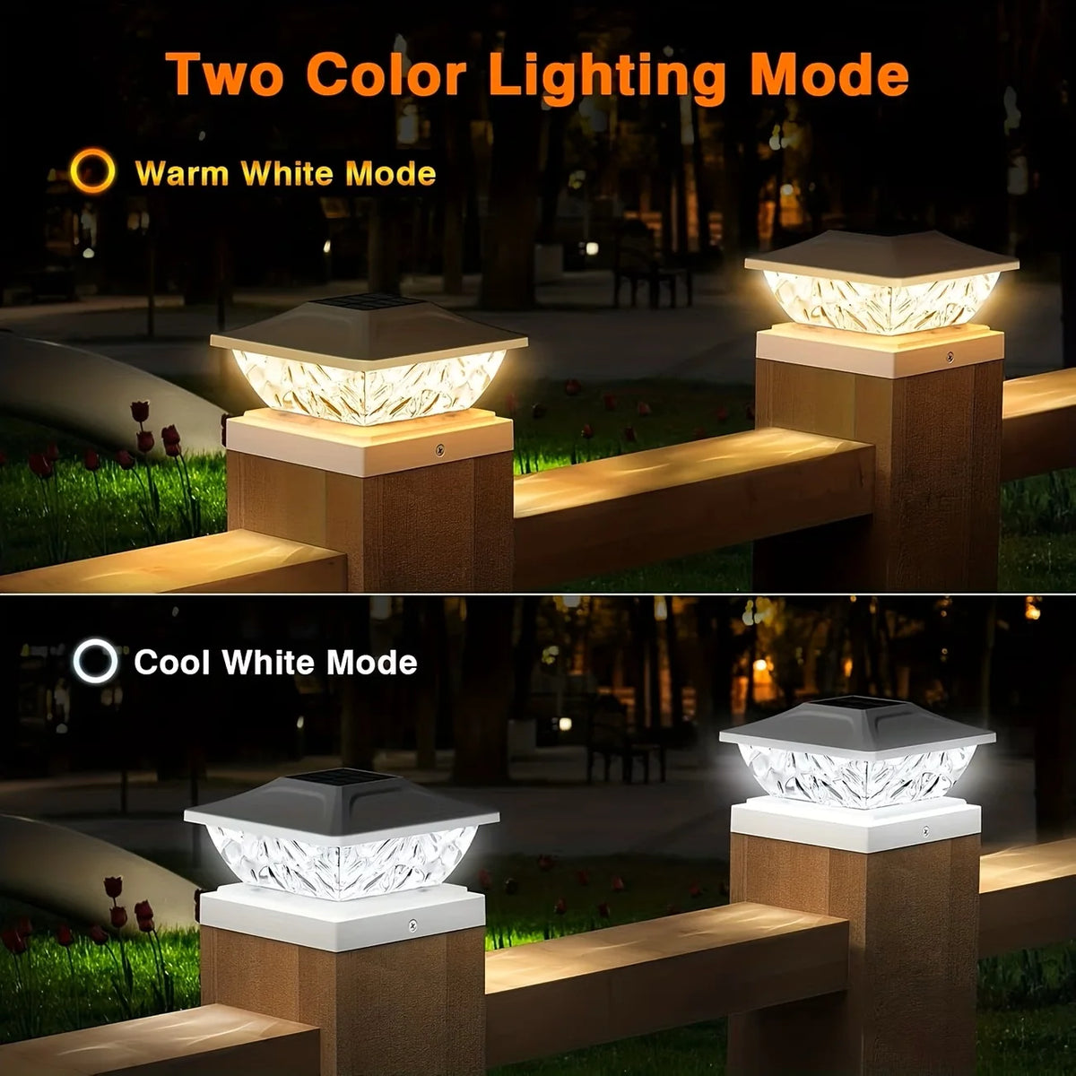 Kpstek Solar Led Outdoor Garden Gate Fence Post Light