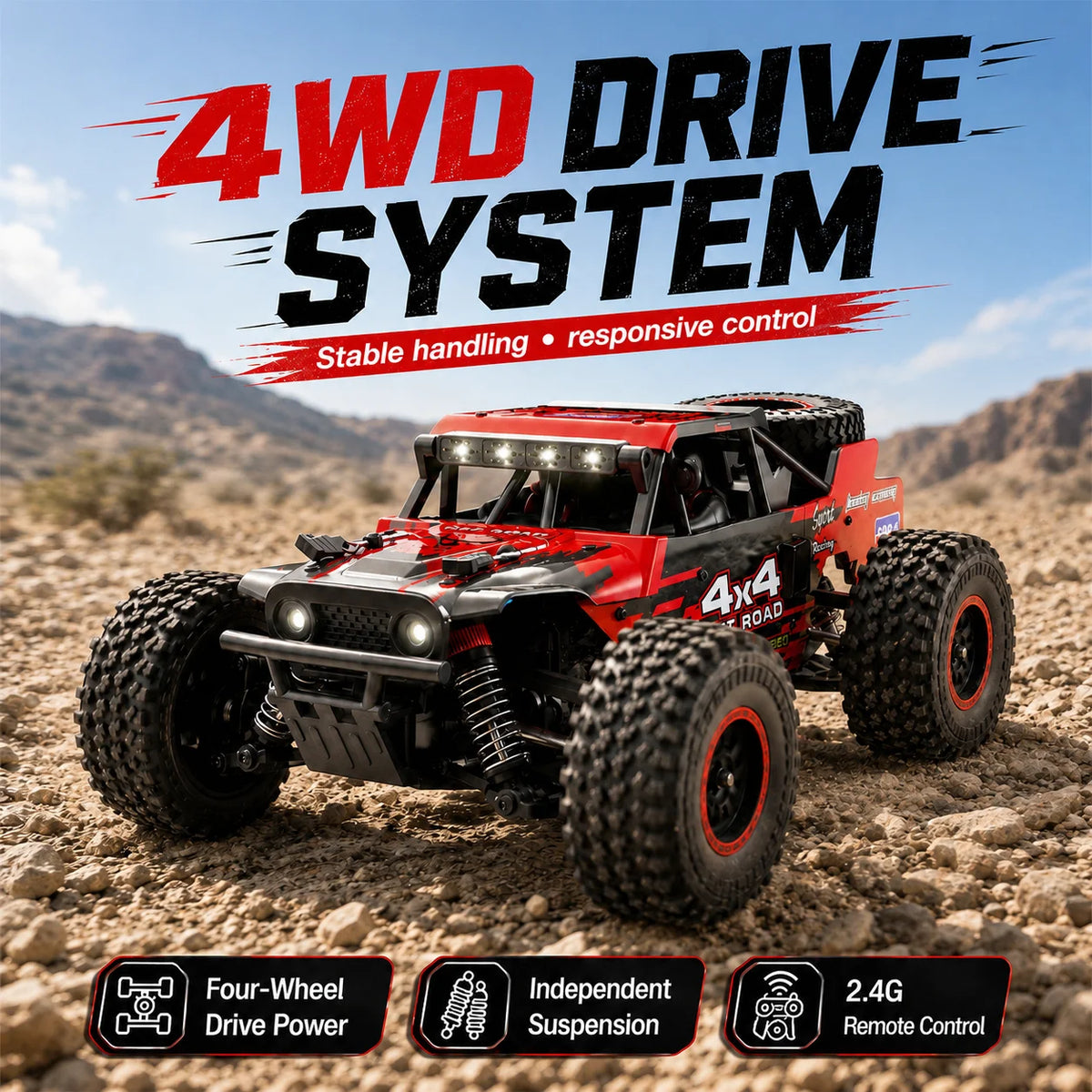 ZNLYRION Brushless 4WD Off Road Monster Truck With LED Lighting