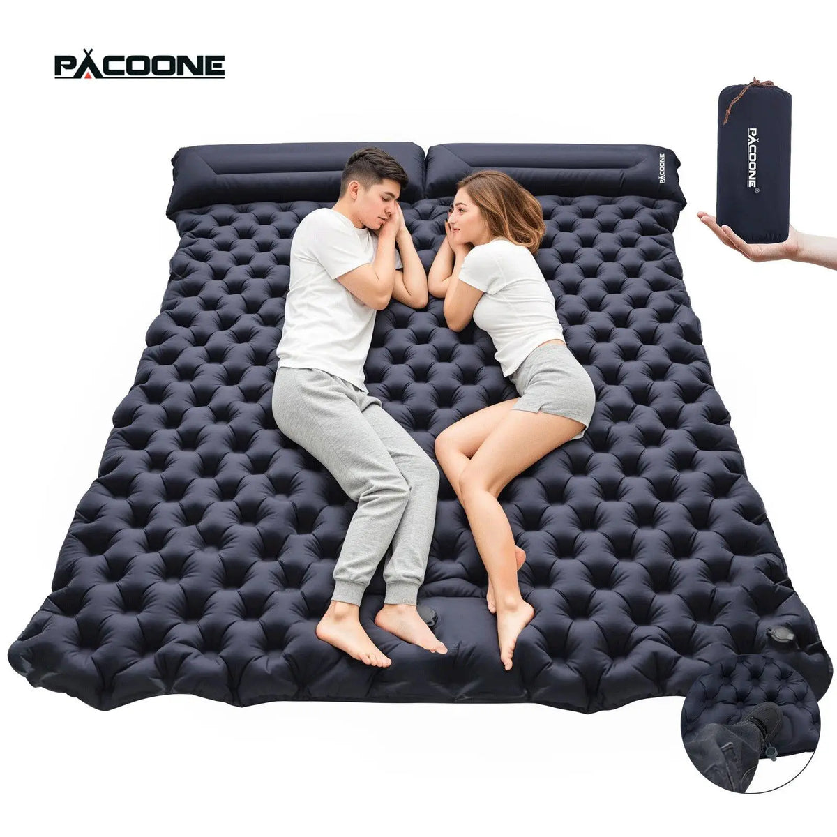 Foldable Camping Inflatable Mattress Warm Thick Compact Outdoor Sleeping Pad