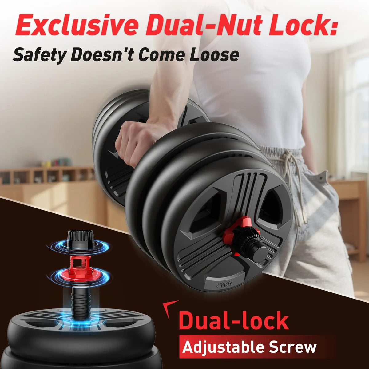 FED Adjustable Multifunctional Dumbbell Set With Barbell Conversion