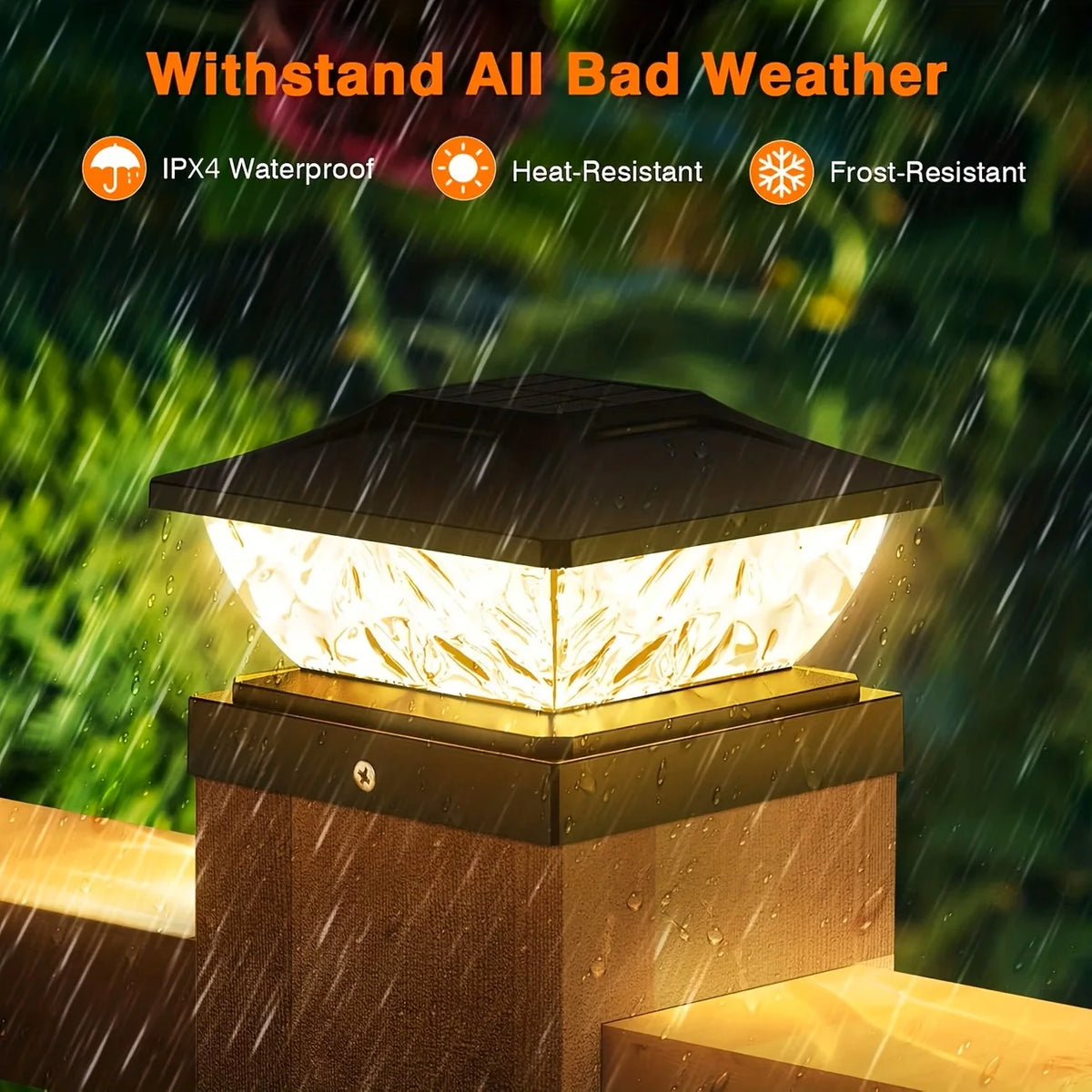 Kpstek Solar Led Outdoor Garden Gate Fence Post Light