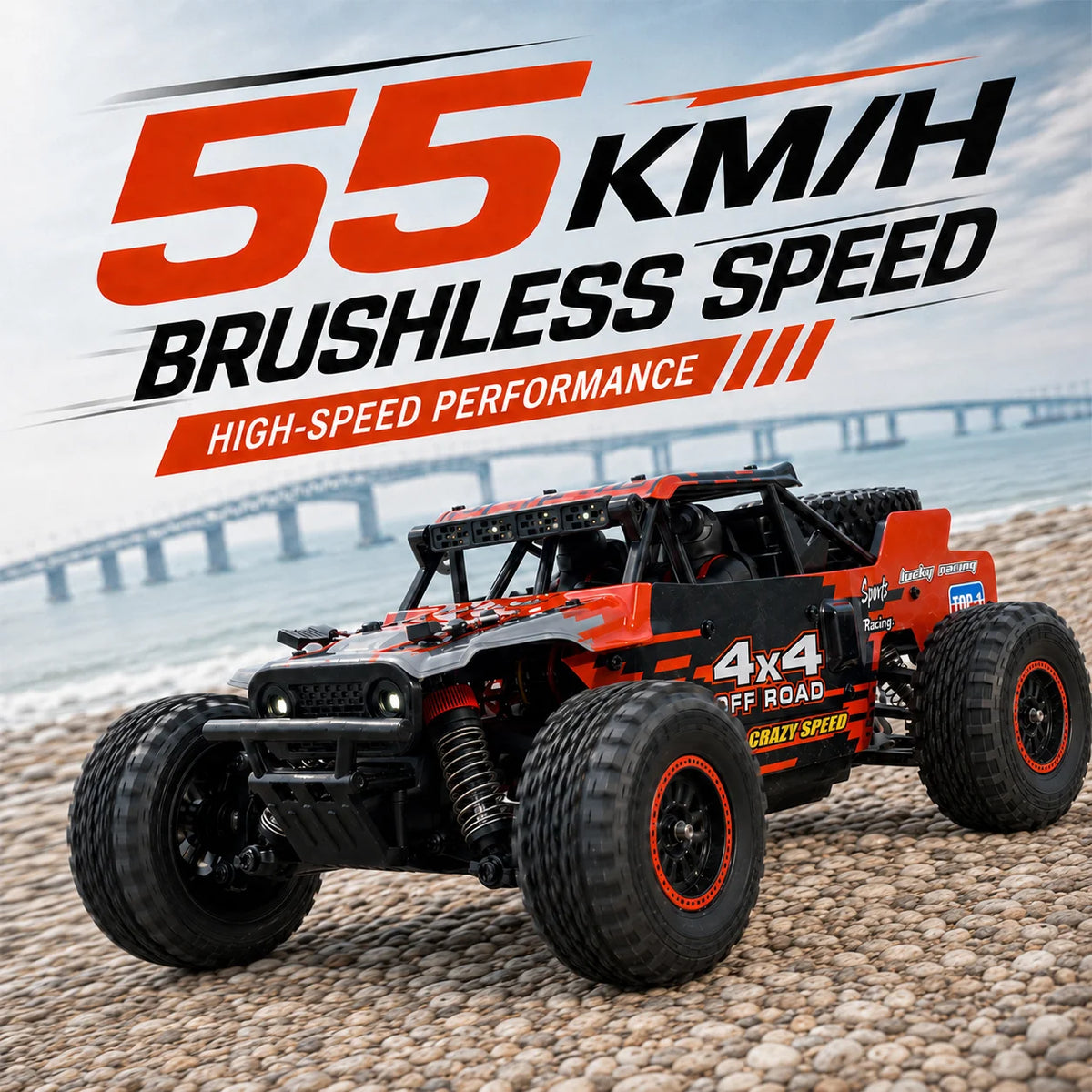 ZNLYRION Brushless 4WD Off Road Monster Truck With LED Lighting