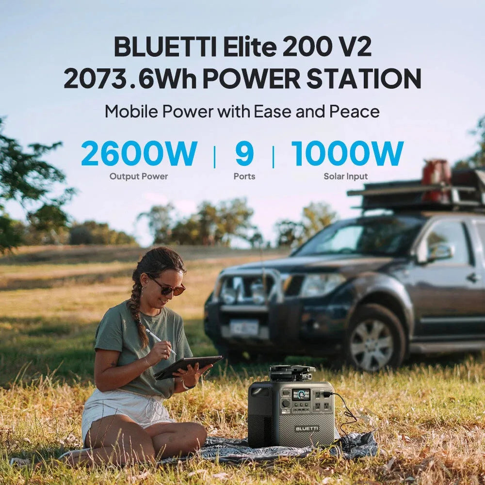 Bluetti Elite 200 V2 Premium Solar Power Station Kit