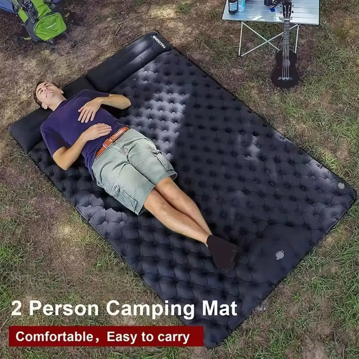 Foldable Camping Inflatable Mattress Warm Thick Compact Outdoor Sleeping Pad