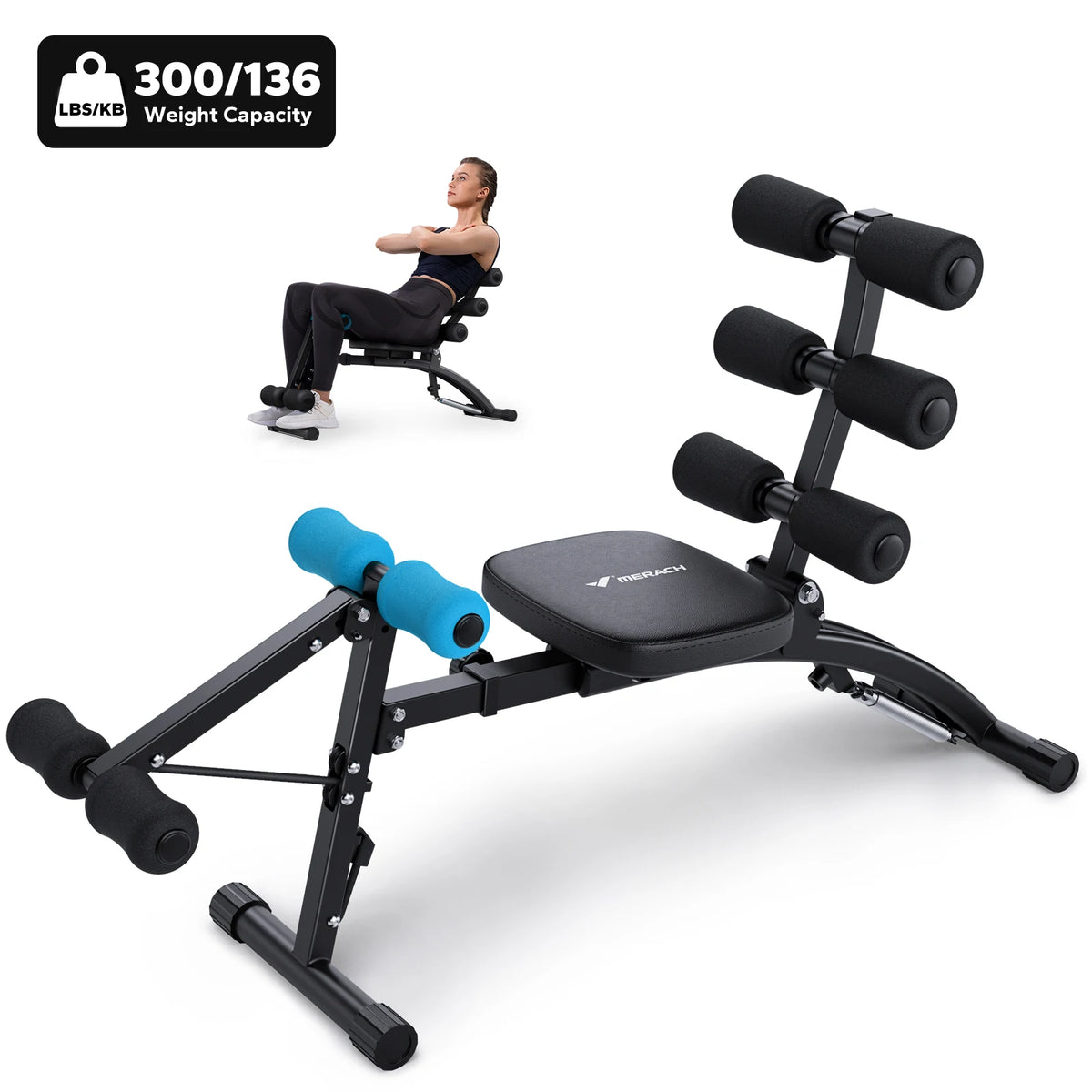MERACH Adjustable Ab Trainer Bench for Home Strength Workouts