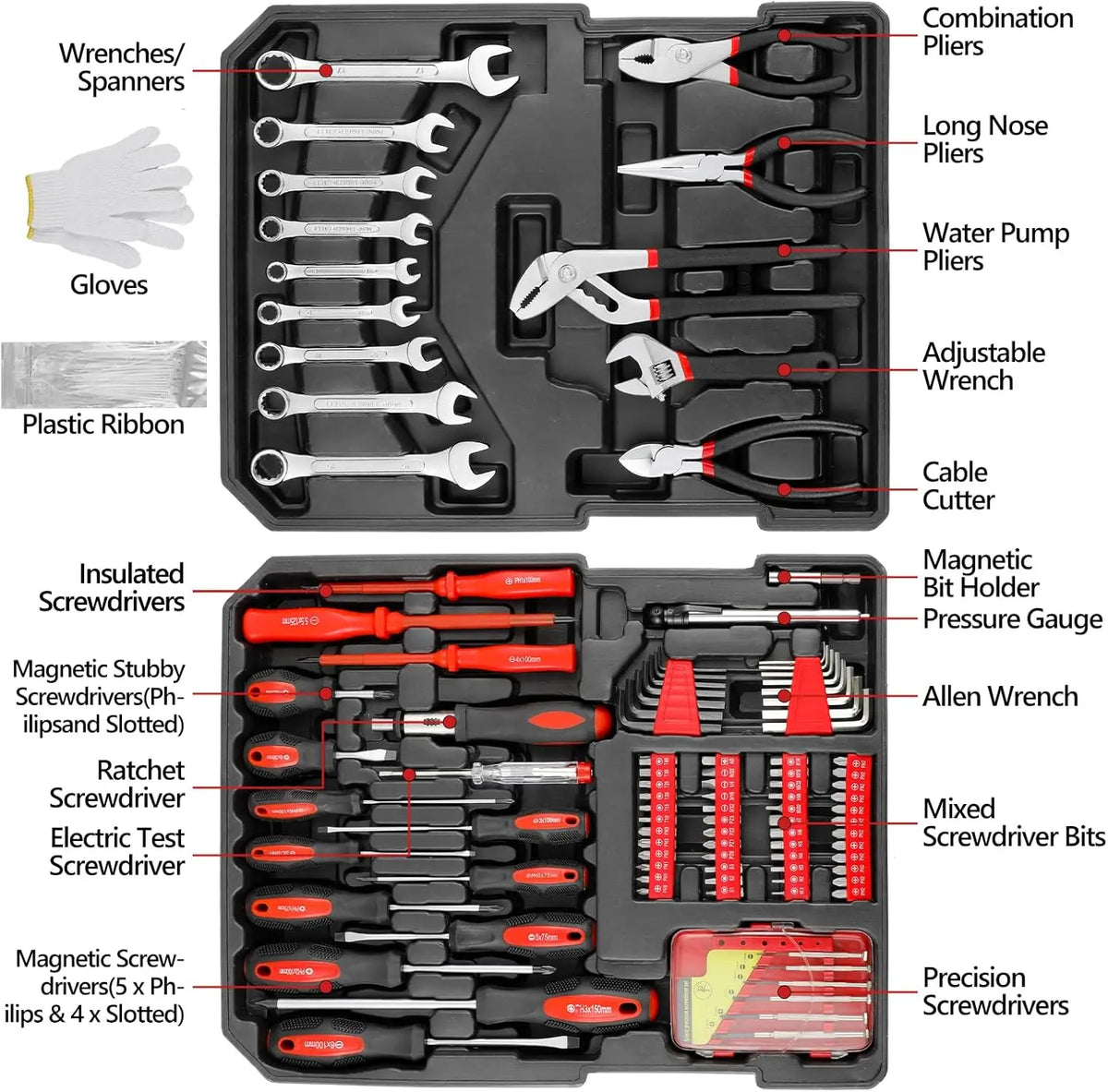 Professional 799 Piece Home Repair Tool Kit With Rolling Cart
