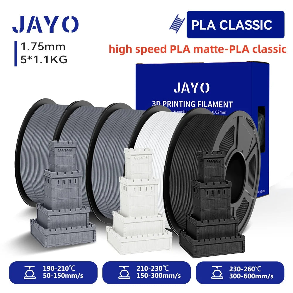 JAYO 3D Printer Filament PETG High Speed Matte PLA Classic