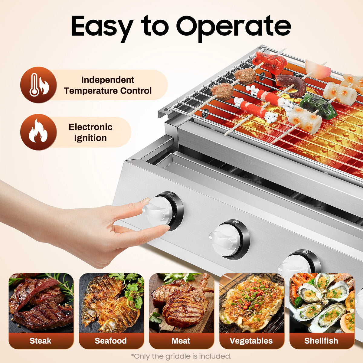 Portable Four Burner Propane Gas Grill for Outdoor Barbecue
