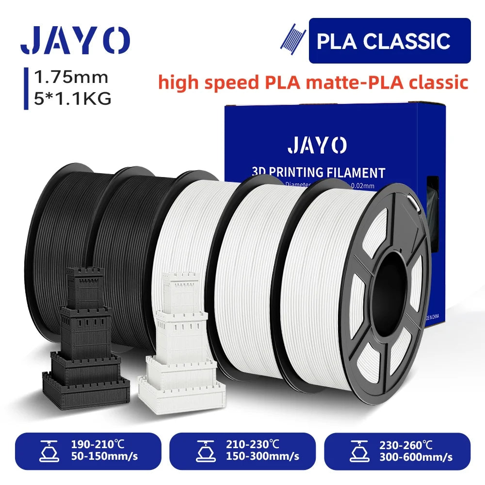 JAYO 3D Printer Filament PETG High Speed Matte PLA Classic