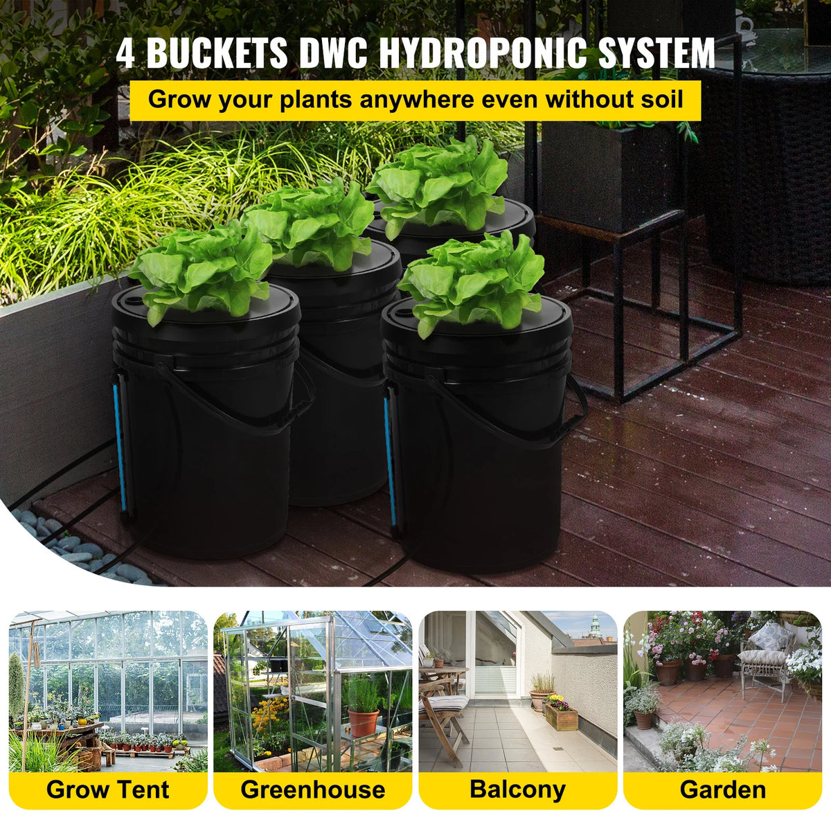 SucceBuy Deep Water Culture Hydroponic Growing System Kit