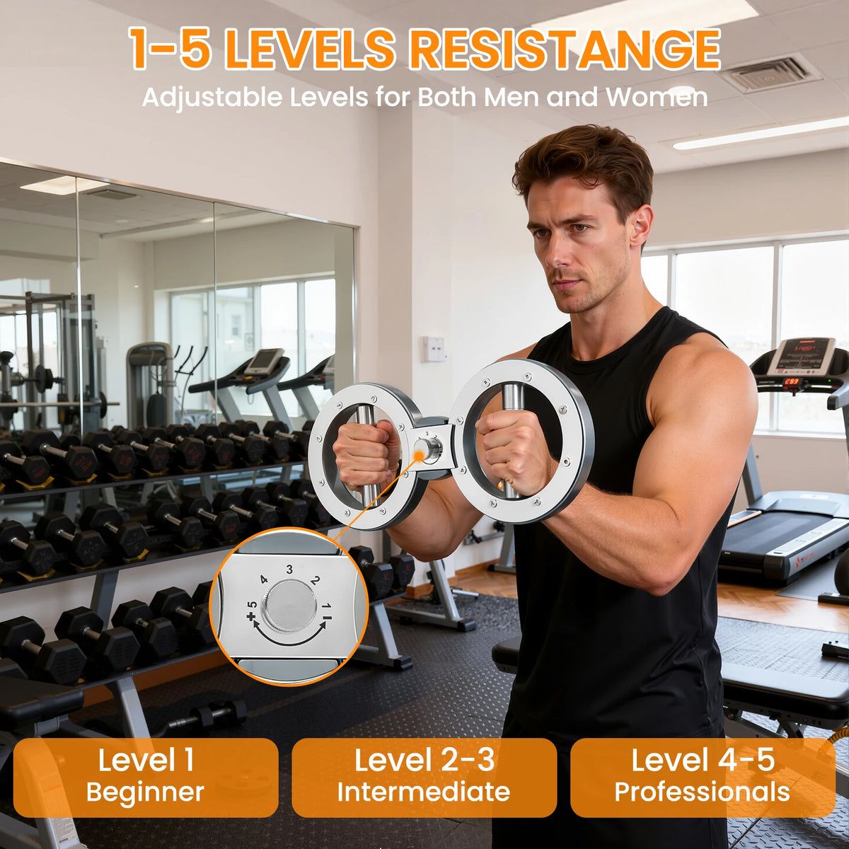 Rotator Machine Forearm Exerciser Adjustable Resistance Arm Trainer for Strength Training