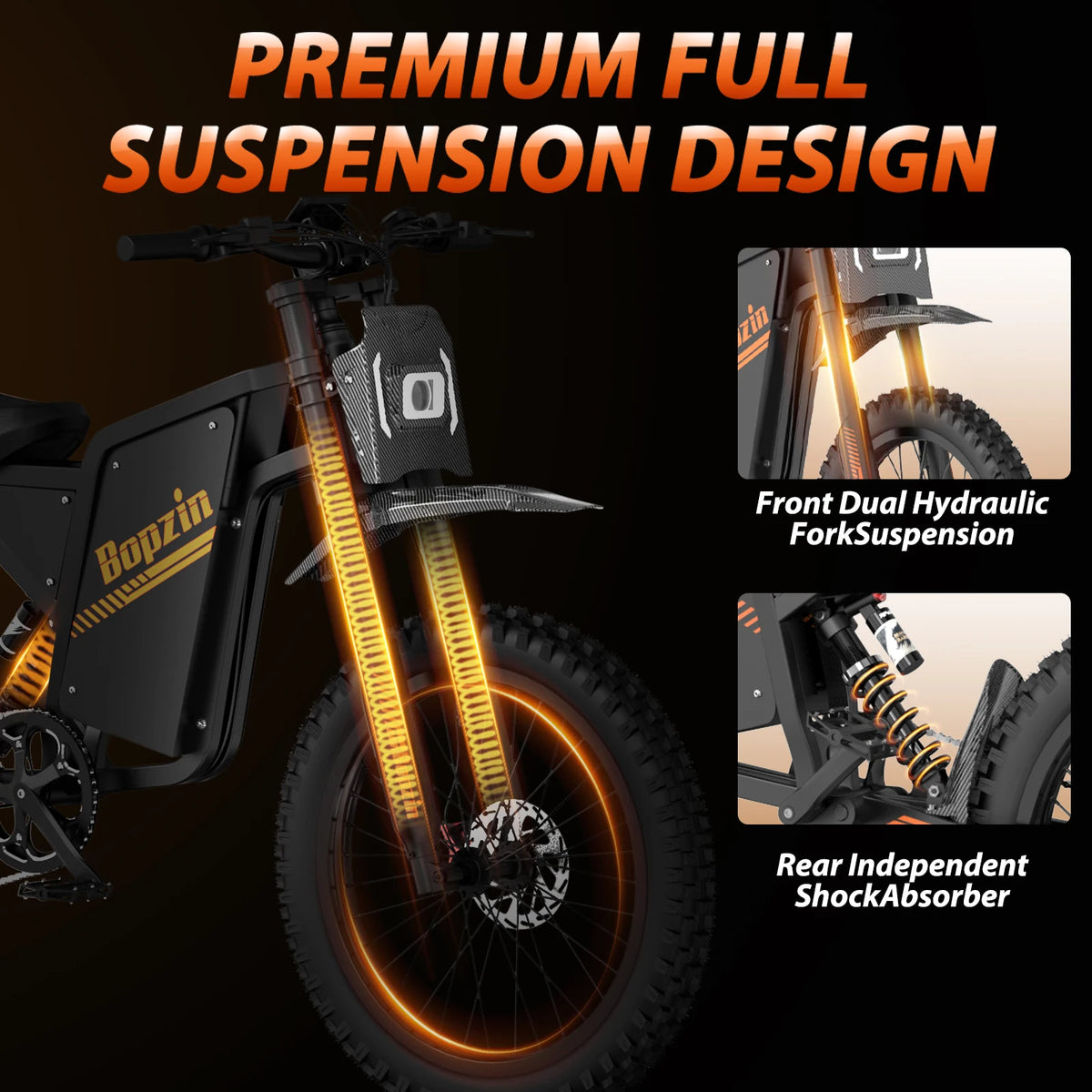 Bopzin Peak 3000W Electric Dirt Bike With Full Suspension