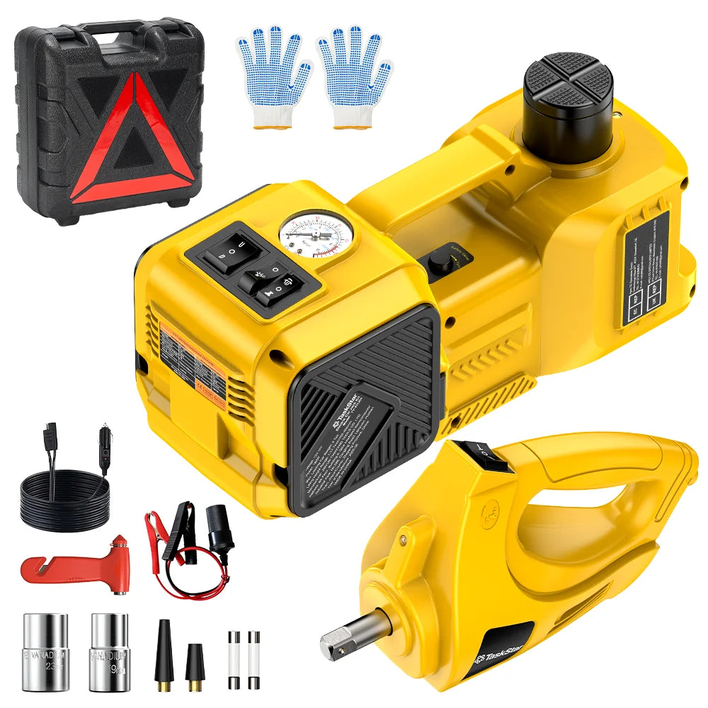 Taskstar 5T Electric Hydraulic Jack With 12v Inflator Led Light