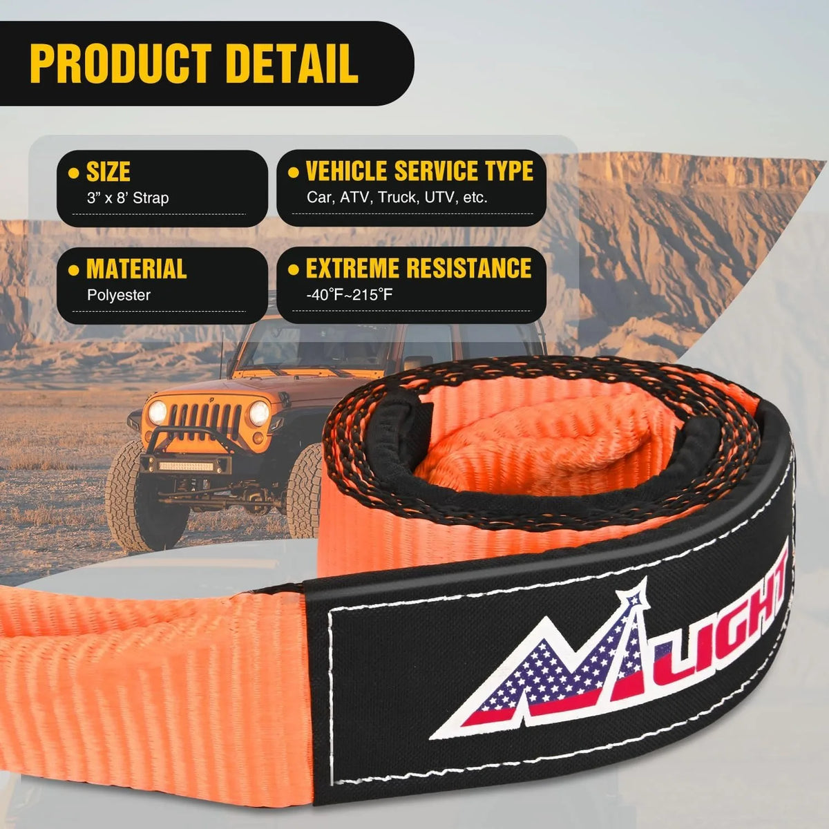 Nilight Off Road Recovery Kit Tow Strap Snatch Block Shackles