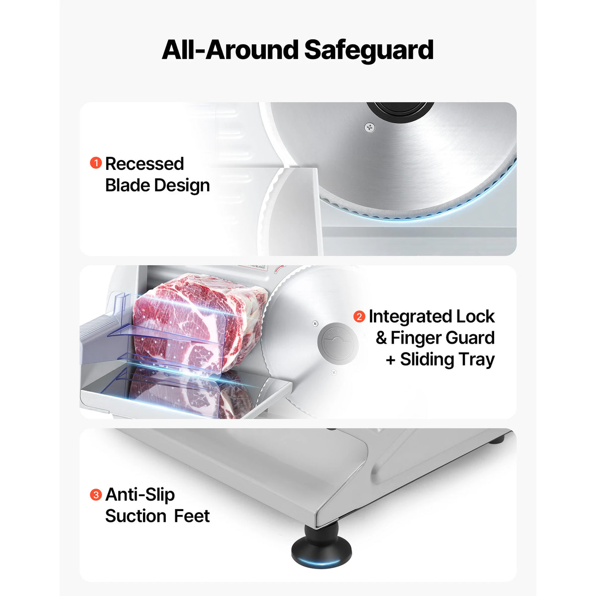 SucceBuy Electric Meat Slicer With Dual Stainless Steel Blades