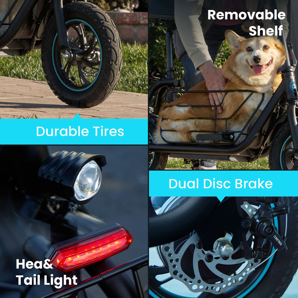 GYROOR Foldable Electric Scooter With Pet Basket And Riding Modes