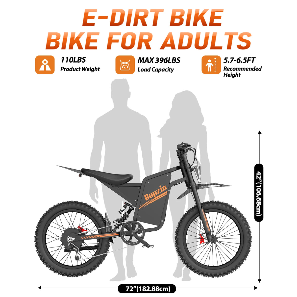Bopzin Peak 3000W Electric Dirt Bike With Full Suspension