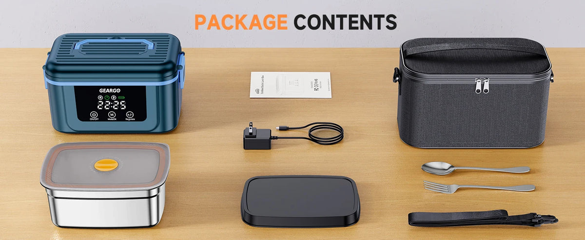 Cordless Electric Heated Lunch Box With Ice Crystal Cooling