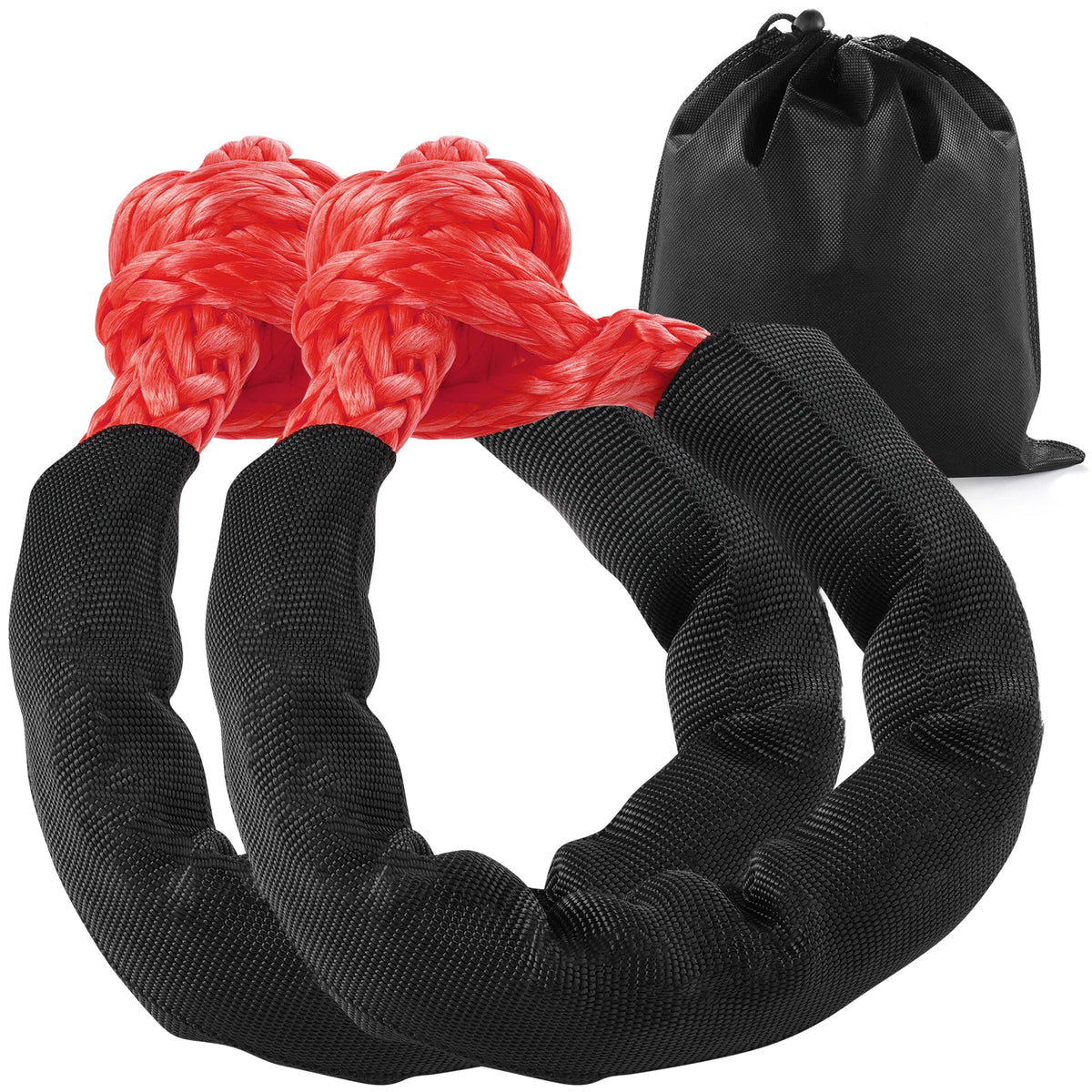 Synthetic Soft Shackle Tow Rope With Protective Sleeve for Offroad Recovery