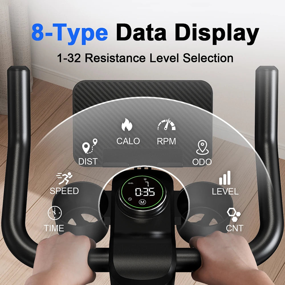 LACUFFY 32 Level Magnetic Resistance Bluetooth Home Exercise Bike