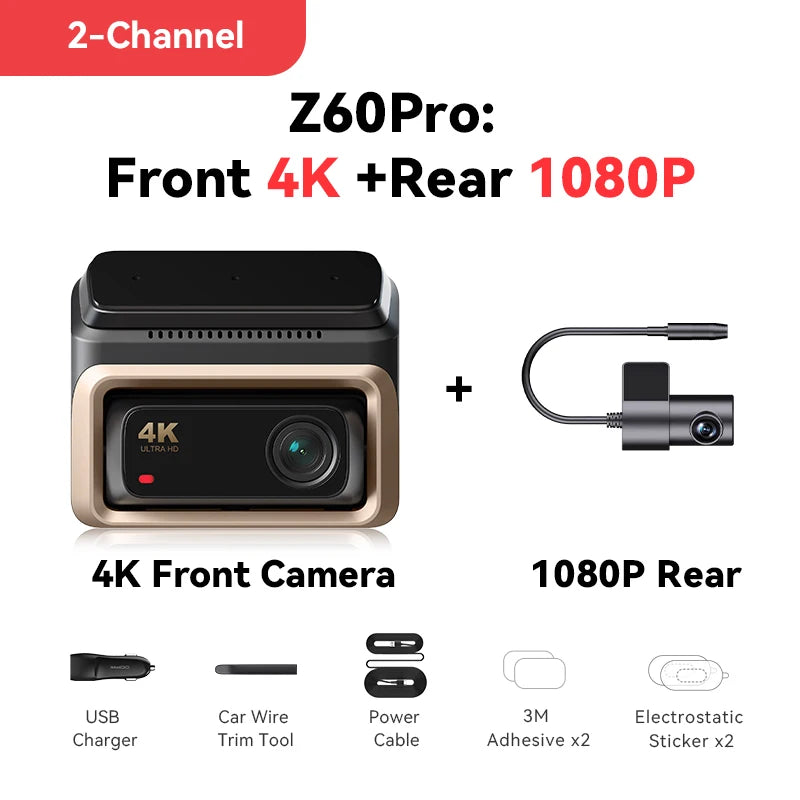 DDPAI Front And Rear Car Camera With HDR GPS ADAS