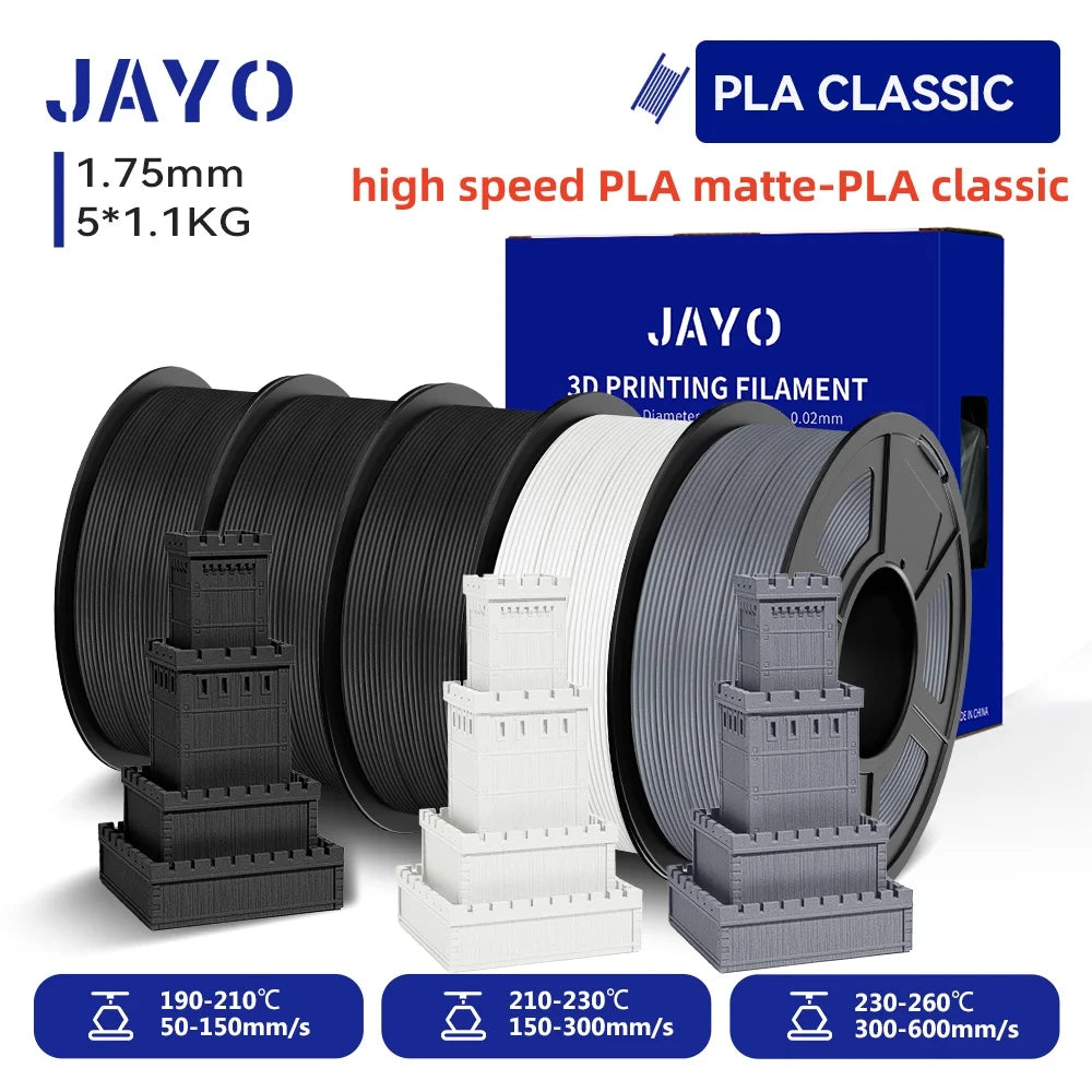 JAYO 3D Printer Filament PETG High Speed Matte PLA Classic