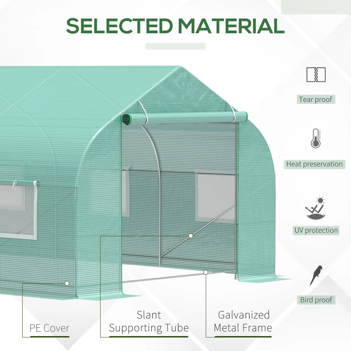 Outsunny Walk In Garden Greenhouse Steel Frame For Vegetable Cultivation