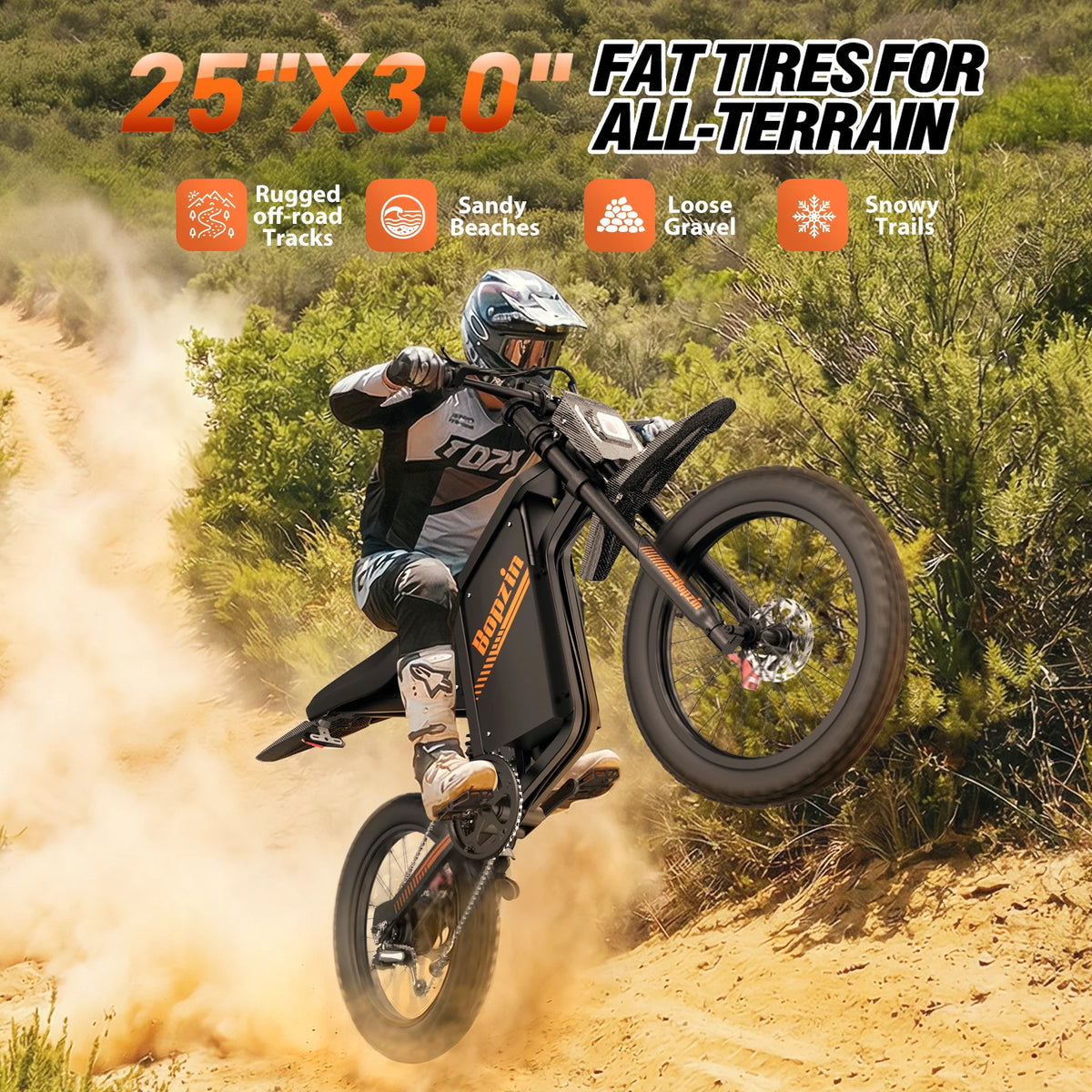 Bopzin Peak 3000W Electric Dirt Bike With Full Suspension