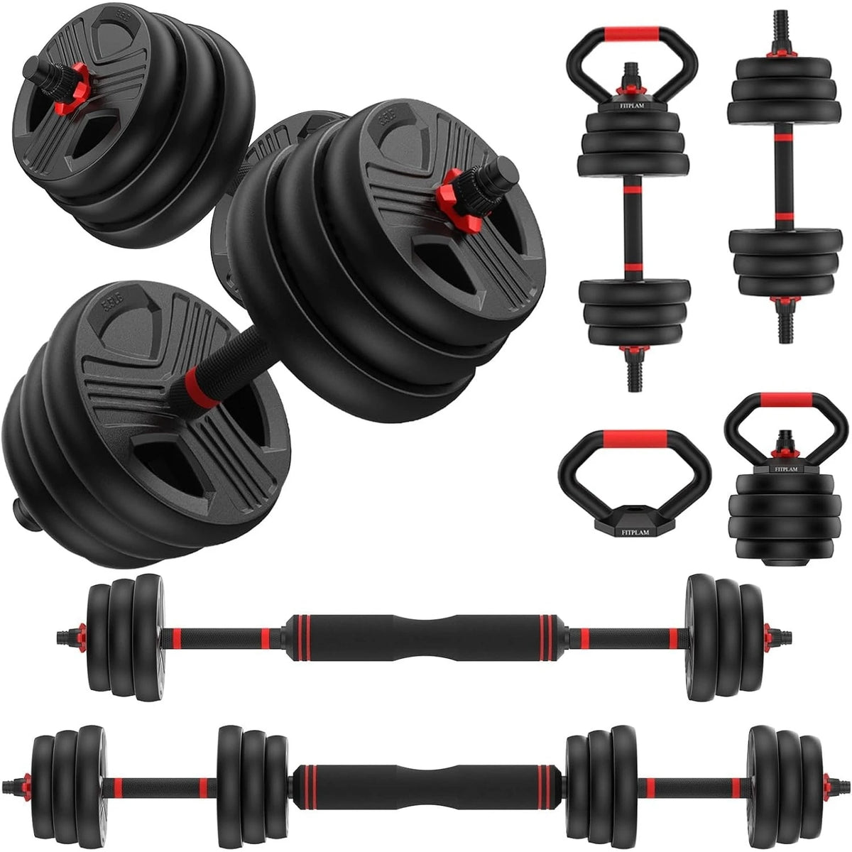 FED Adjustable Multifunctional Dumbbell Set With Barbell Conversion