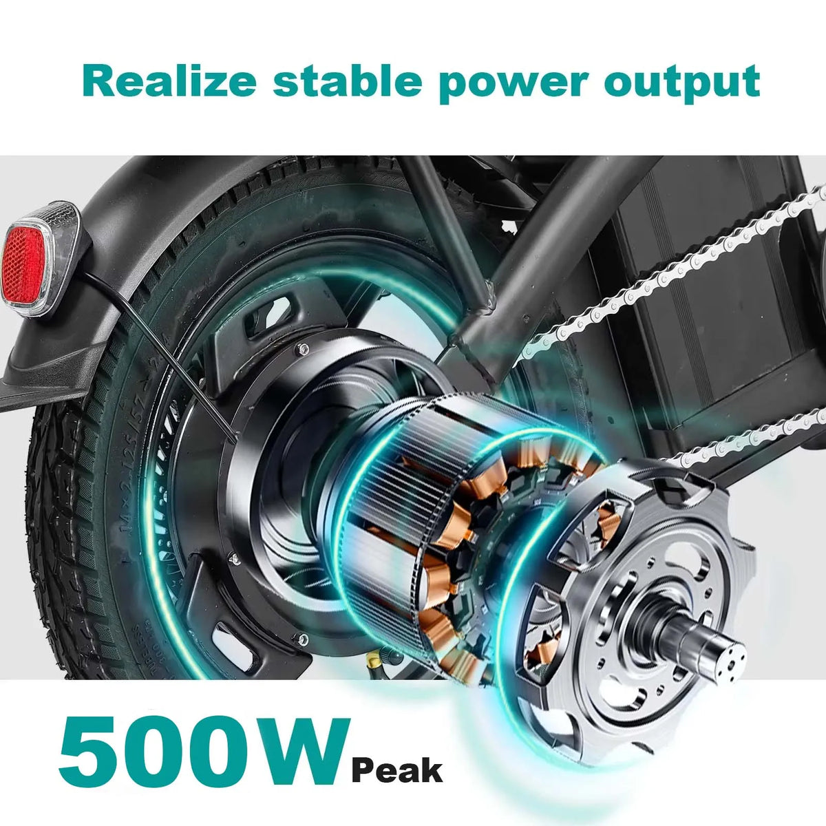 Terrosor Folding Electric Bike With 48V Battery And 500W Motor
