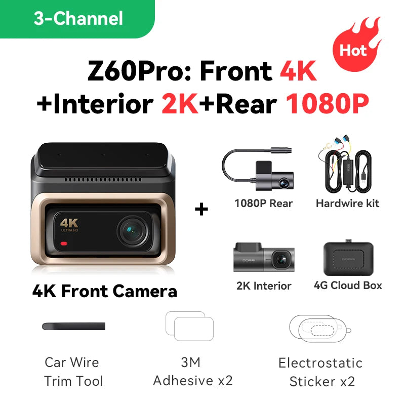 DDPAI Front And Rear Car Camera With HDR GPS ADAS