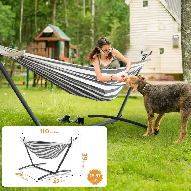 GYROOR Adjustable Hammock Stand For Outdoor Relaxation Comfort