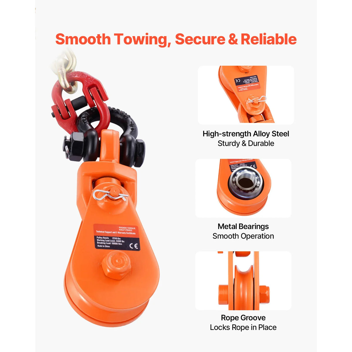 SucceBuy Heavy Duty Snatch Block With G80 Chain For Towing