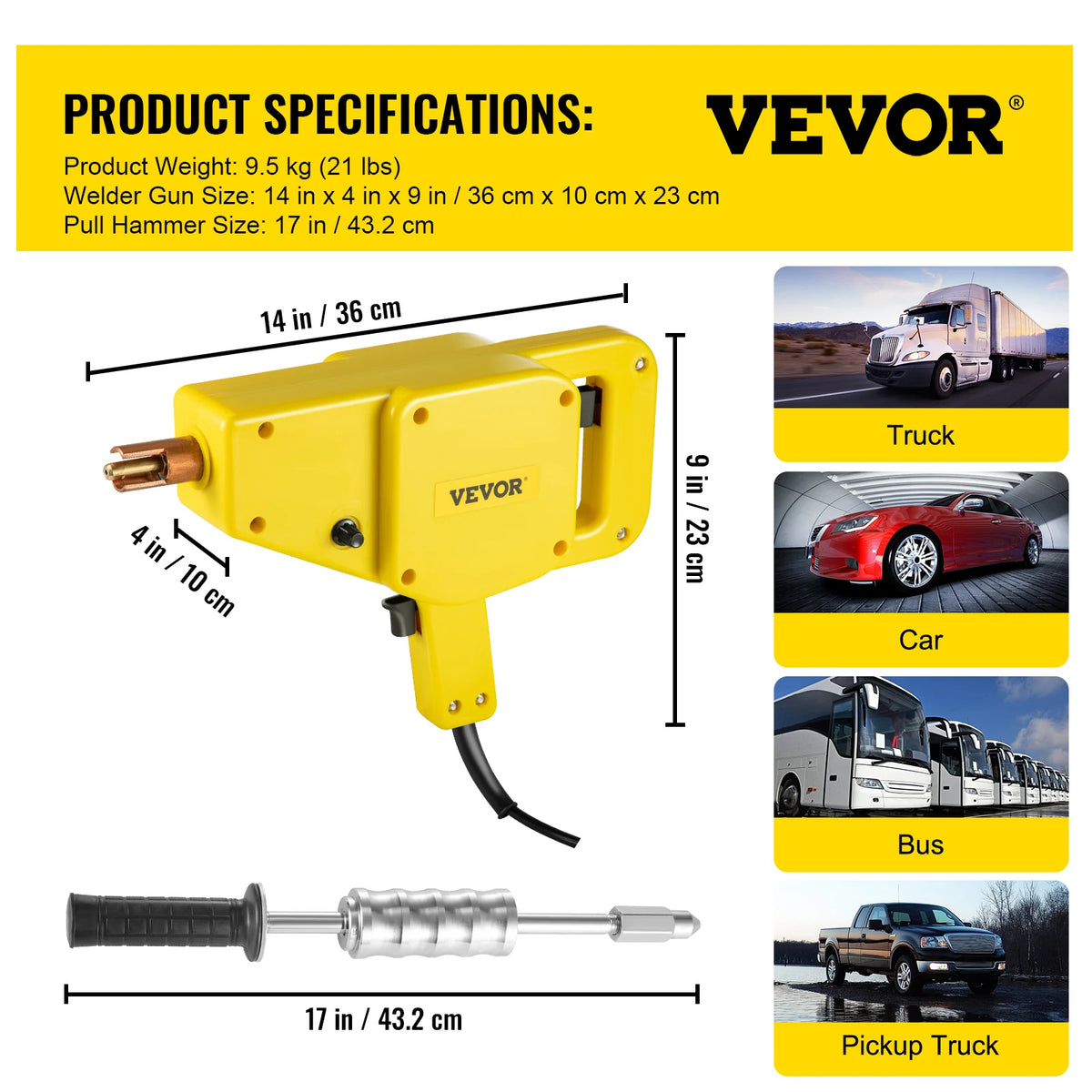 SucceBuy Stud Welder Kit for Automotive Dent Pulling and Repair
