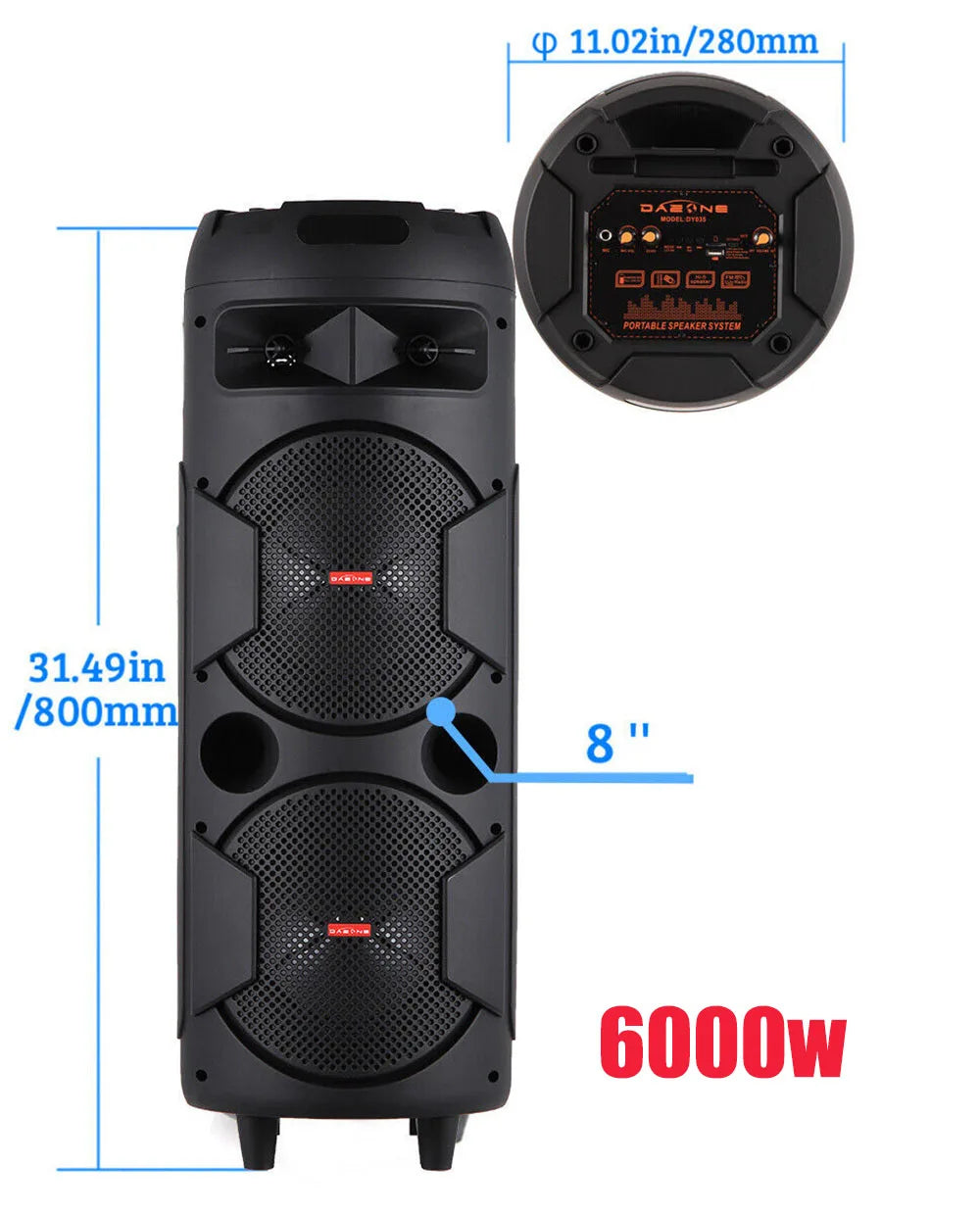 CURUK Portable Bluetooth Party Speaker With Deep Bass And Karaoke