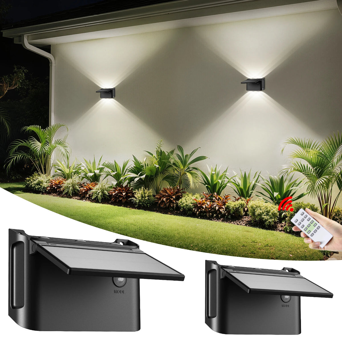 Intelamp Solar Wall Lights Featuring Dual Directional Lighting For Outdoors