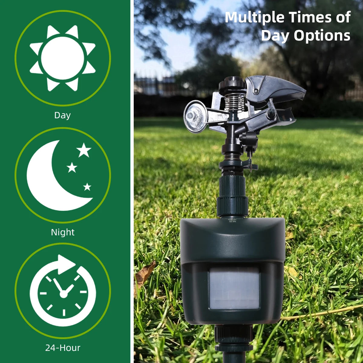 Motion Activated Garden Sprinkler With Day And Night Detection