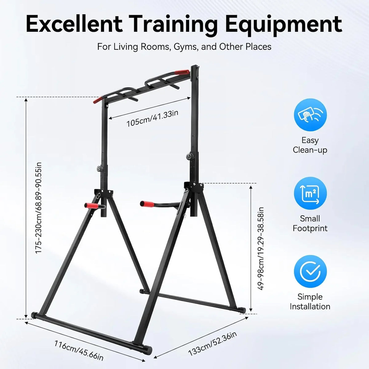 Adjustable Power Tower Pull Up Dip Station For Home Workouts