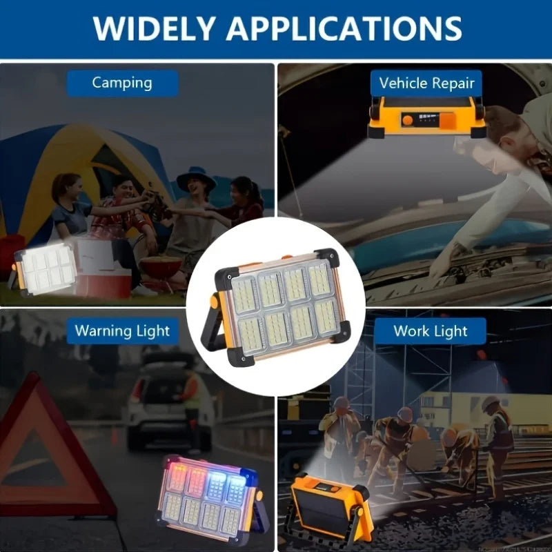 Morglad Rechargeable Solar LED Work Light For Camping Emergencies