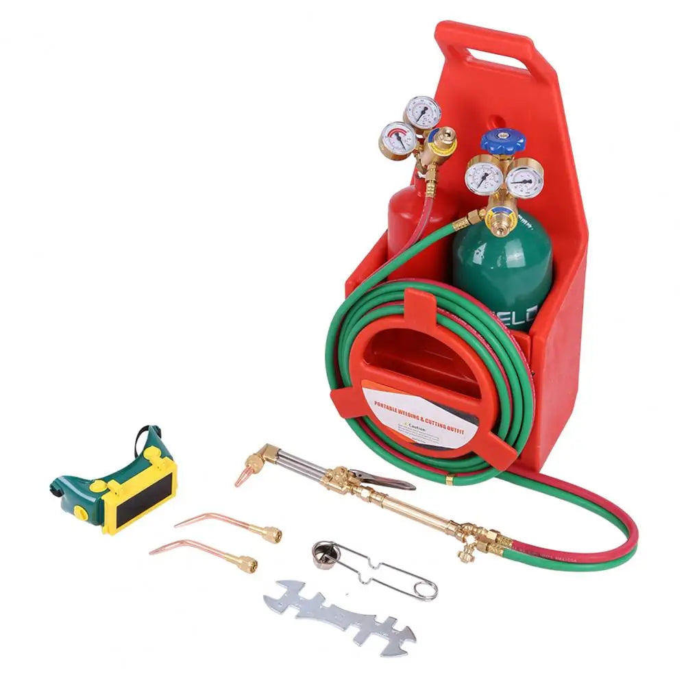 Brass Nozzle Oxygen Acetylene Welding Torch Kit With Gauge