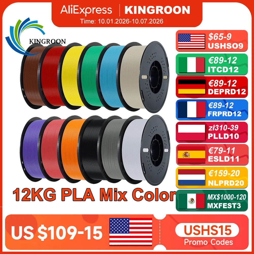 KINGROON PLA Filament for 3D Printing and Printer Projects