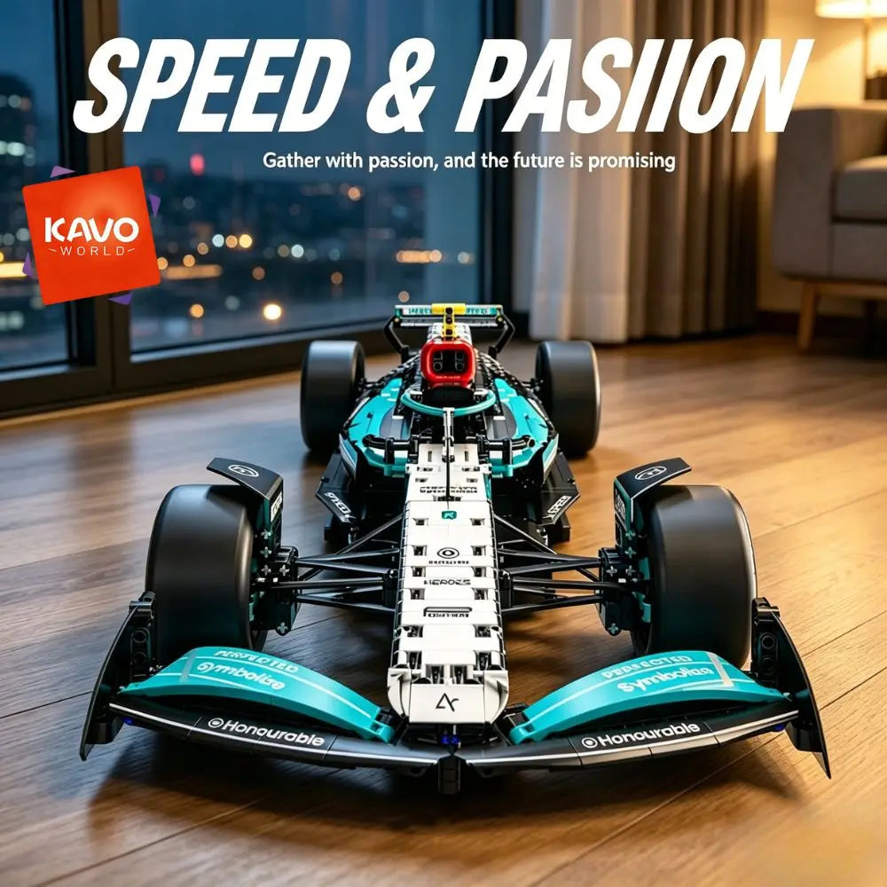 KAVOWORLD Drift Racing Car Building Blocks With Steering