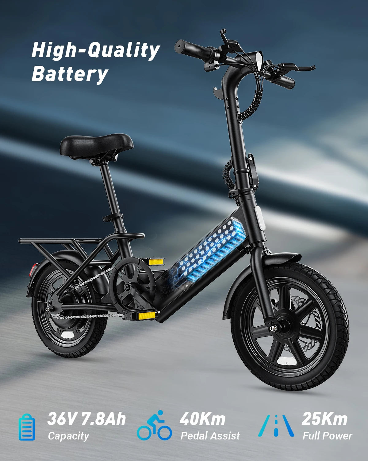 DYU Folding Electric Bike With 500W Motor And 280Wh Battery