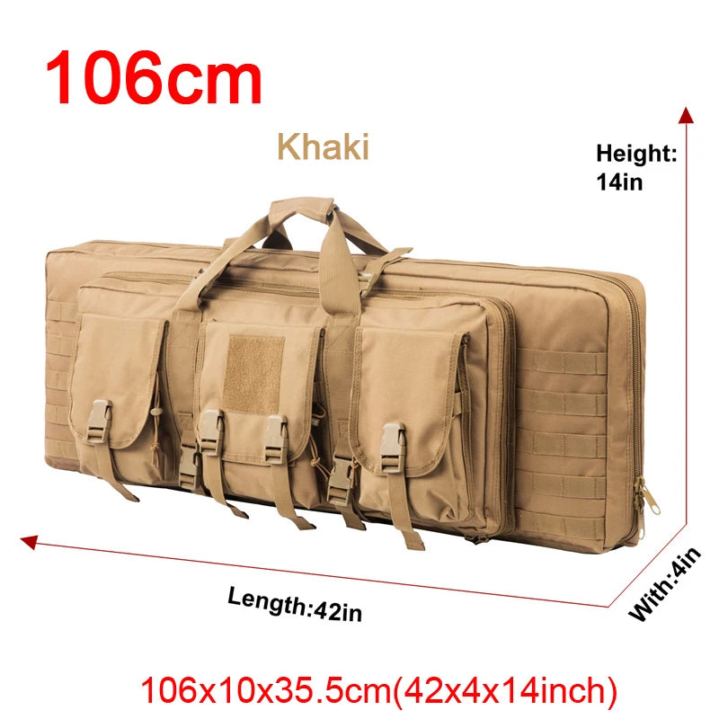 LQARMY Tactical Double Rifle Case Backpack With MOLLE Storage
