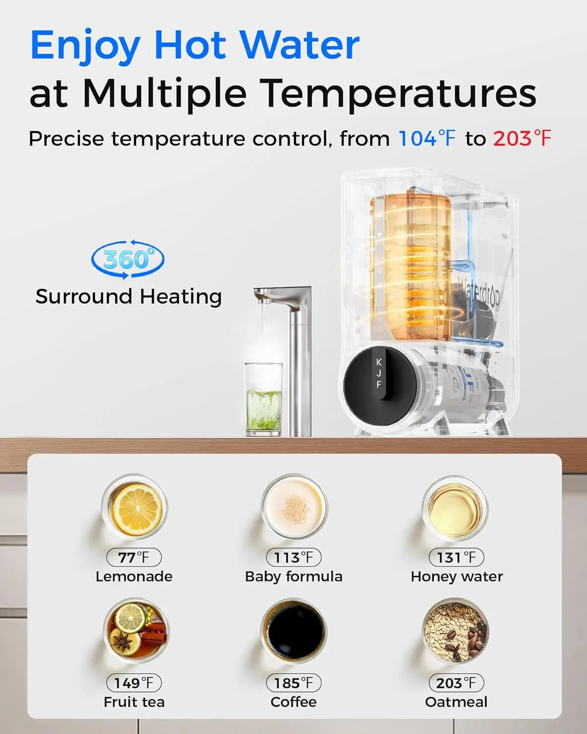 Waterdrop Tankless Reverse Osmosis System With Instant Hot Water Dispenser
