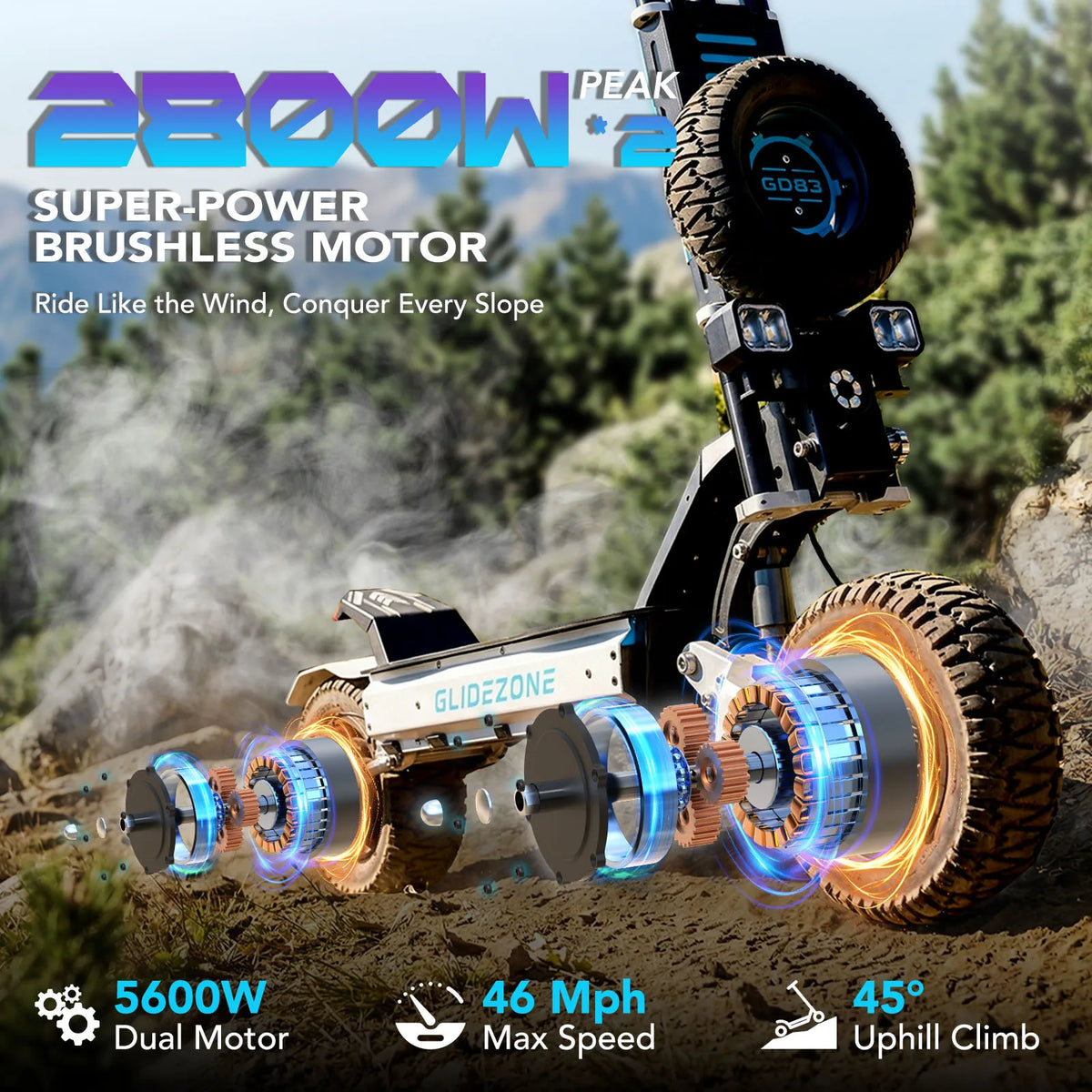 OBARTER GD83 Powerful Dual Motor Off Road Electric Scooter
