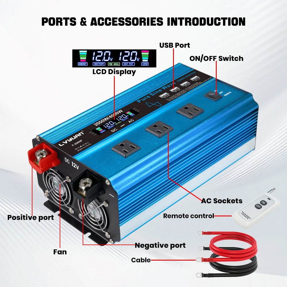 Foval Pure Sine Wave Car Solar Power Inverter System