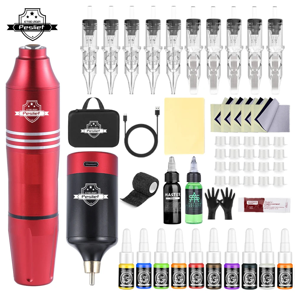YILONG Rotary Tattoo Kit With Power Supply And Cartridge Needles