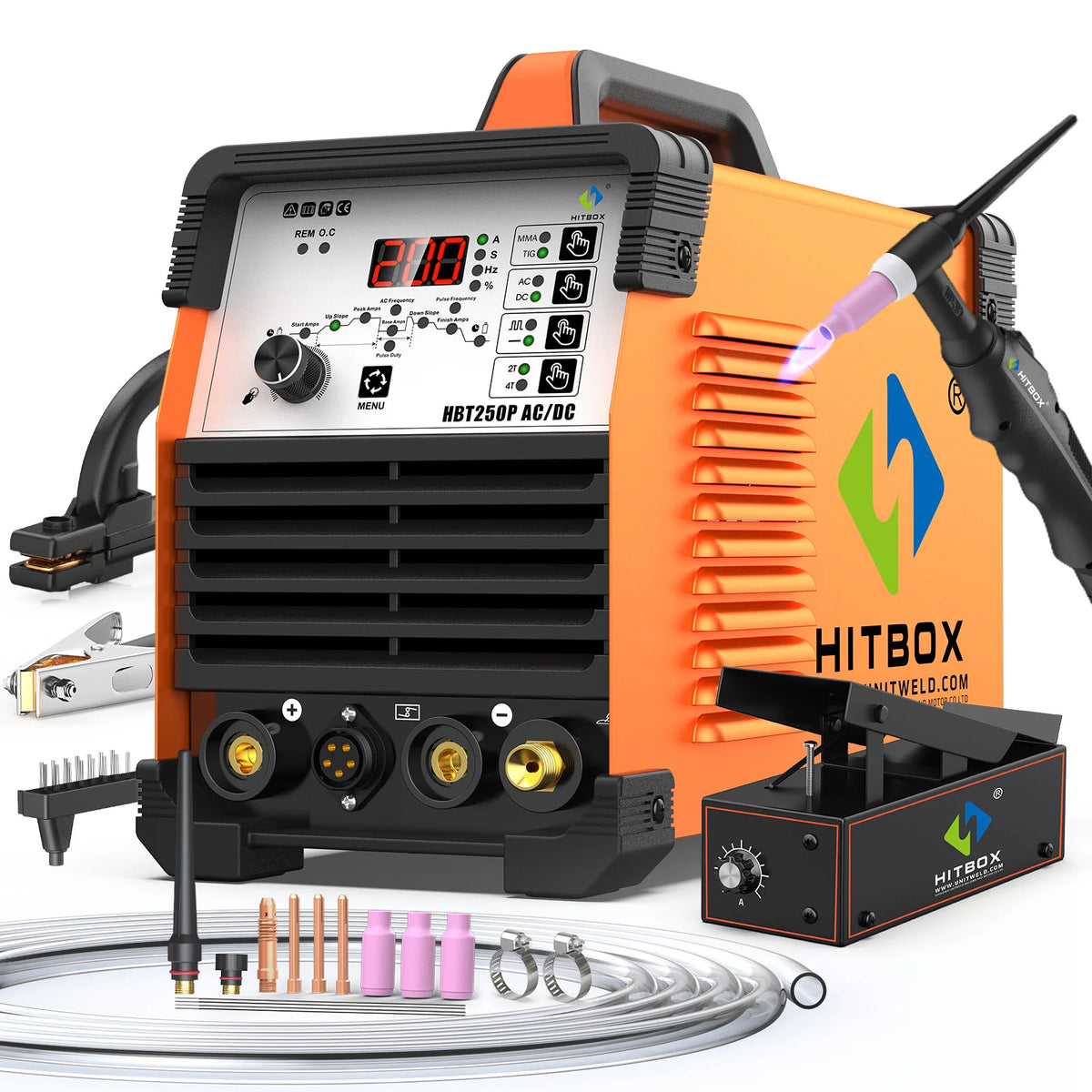 Hitbox AC DC TIG Welder MMA ARC Pulse Inverter Aluminum