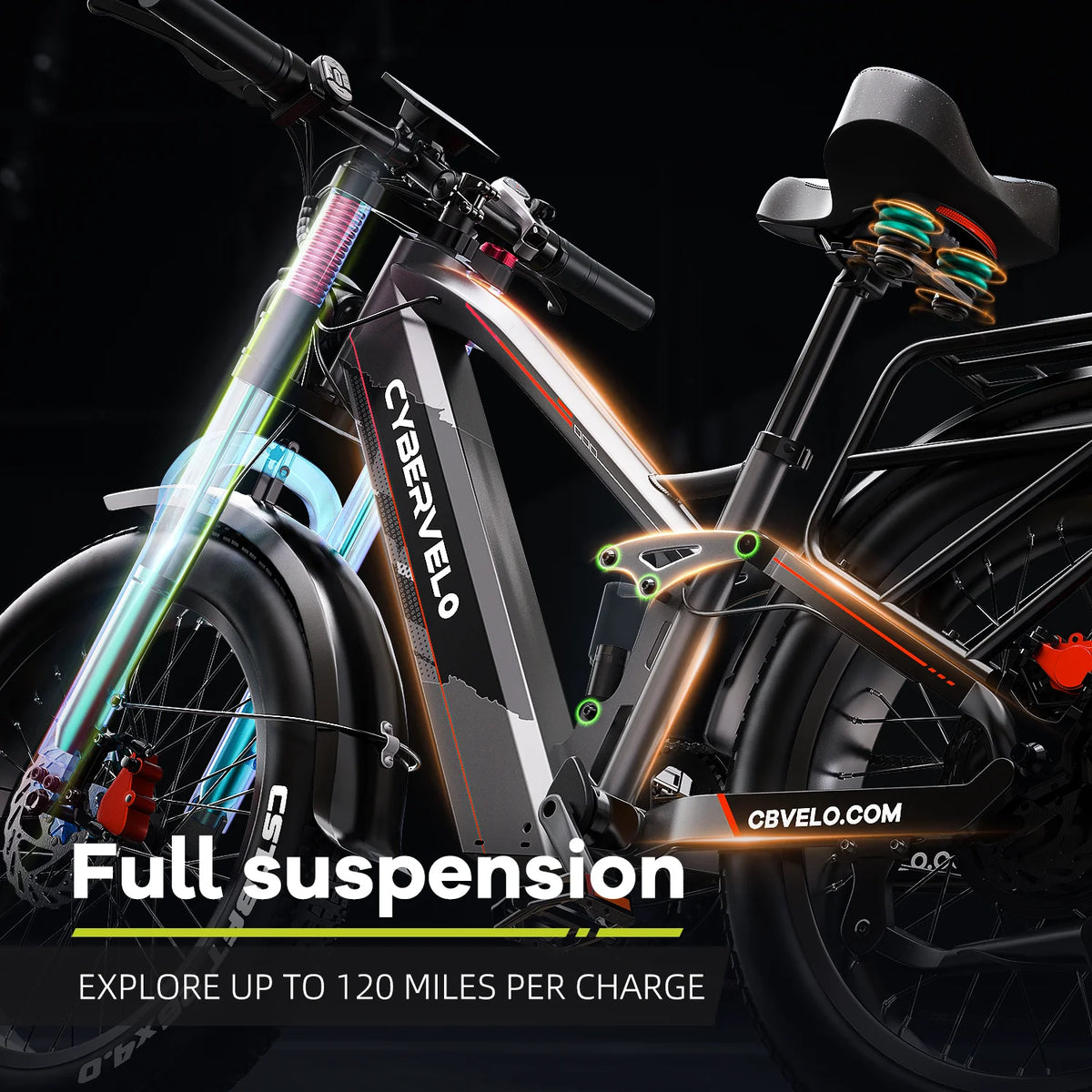 Cybervelo 5000W Peak Fat Tire All Terrain Electric Bike